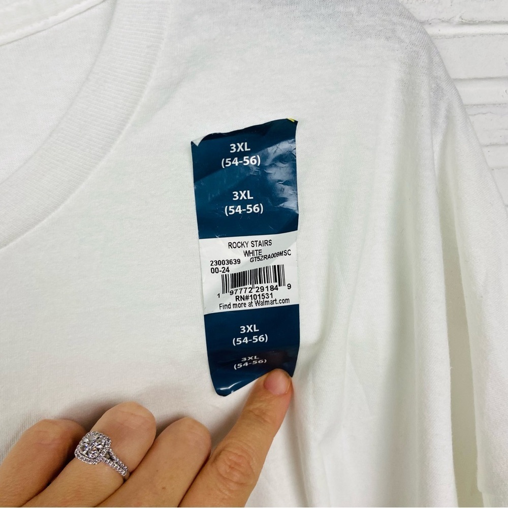 NWT Rocky White cotton Short Sleeve movie Graphic Tee size 3X - Picture 6 of 9